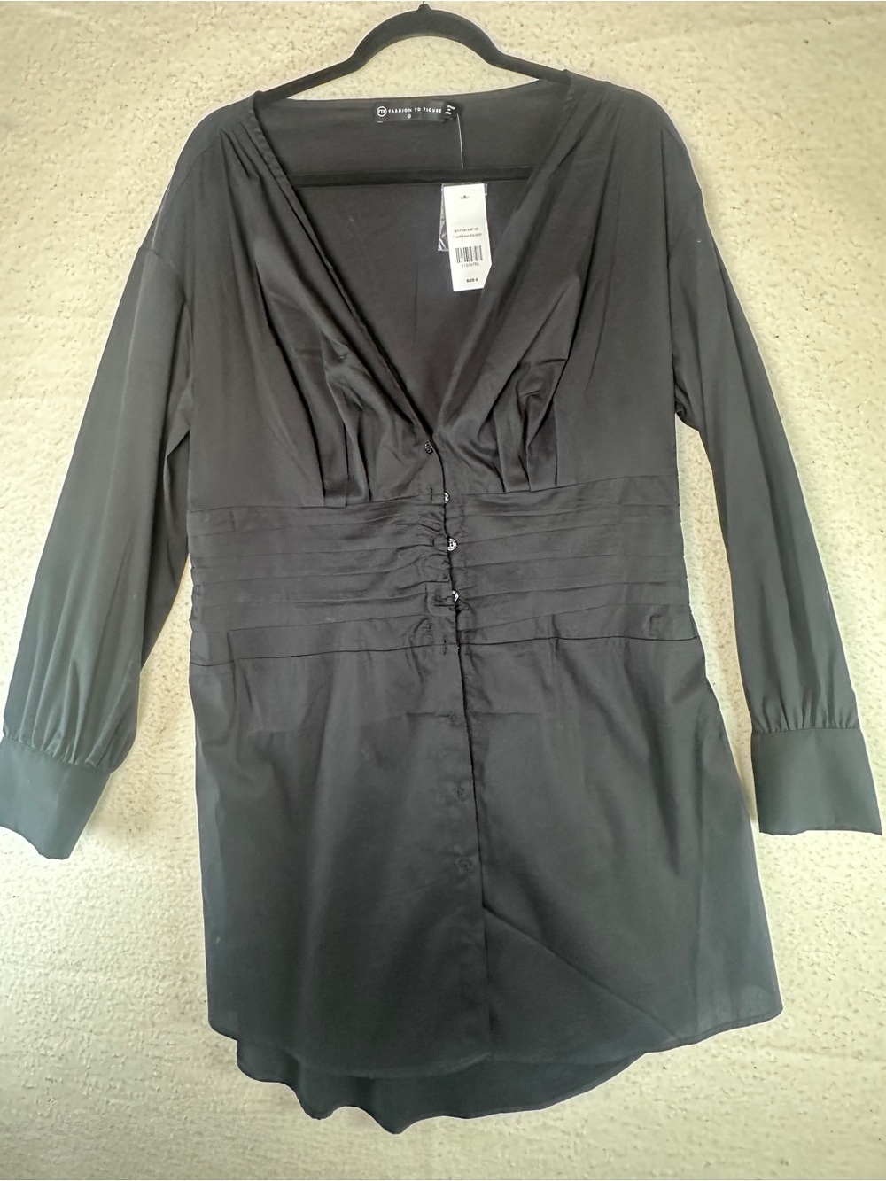 Fashion to Figure Black Long Sleeve V-Neck Tunic